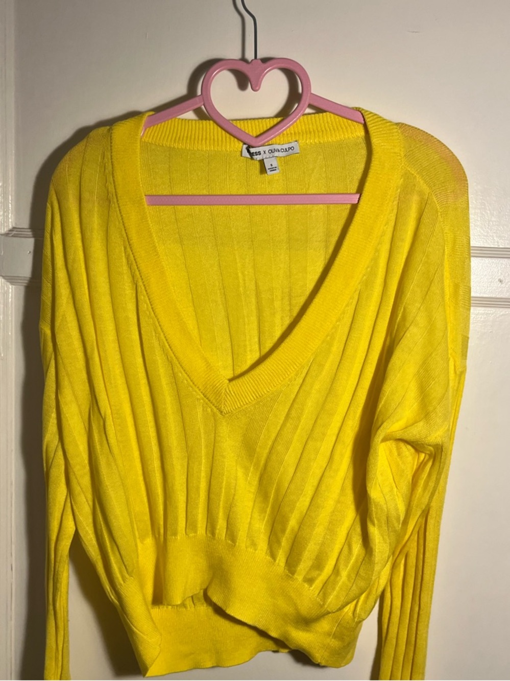 Express - Ultra-Soft Relaxed Slouchy Off the Shoulder V Neck Sweater.
